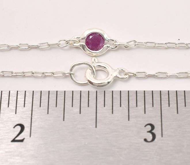 Ruby Necklace In Sterling Silver