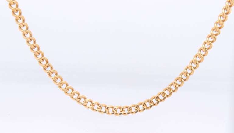 Incredible 18kt Yellow Gold Curb Link Chain Necklace