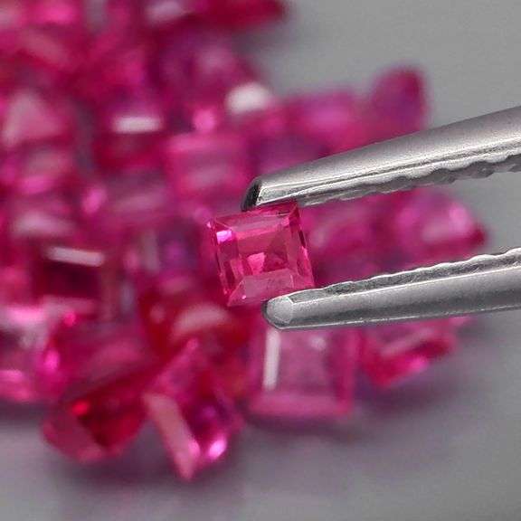 Premium 4.14ct 55 piece princess cut Ruby set