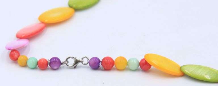Group Lot of 3 Multi Color Agate Necklaces