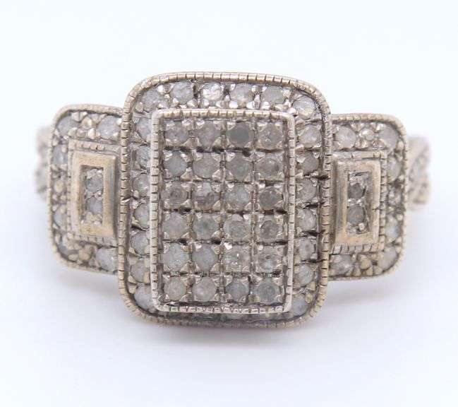 Group Lot of 3 Vintage 925 Sterling Silver Diamond Rings