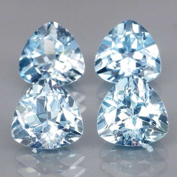 Superb quality 8.86ct 4 pc sky blue Topaz set