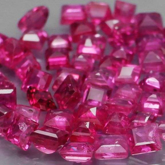 Premium 4.14ct 55 piece princess cut Ruby set