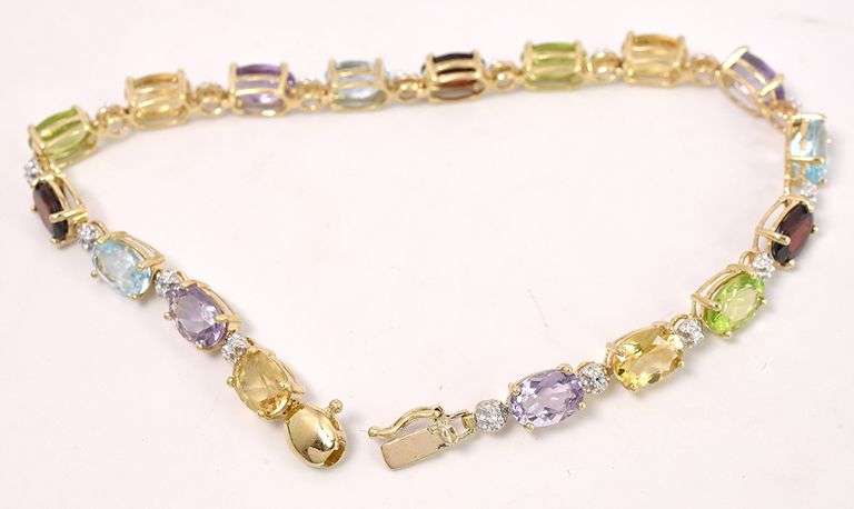 Admirable Multi-Gem Bracelet In Yellow Gold