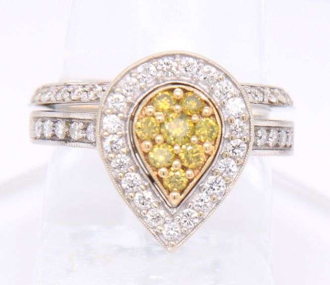 Incredible White Gold Fancy Yellow Diamond Wedding Set