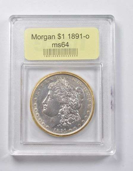 MS64 1891-O Morgan Silver Dollar USCG