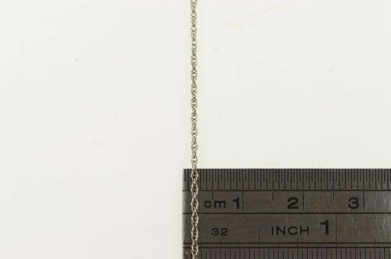 14K White Gold 1.2mm Twist Woven Link Spiral Vintage Chain Necklace