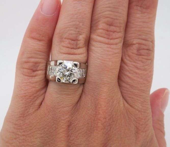 Custom Platinum Certified 3.36CTW Diamond Ring