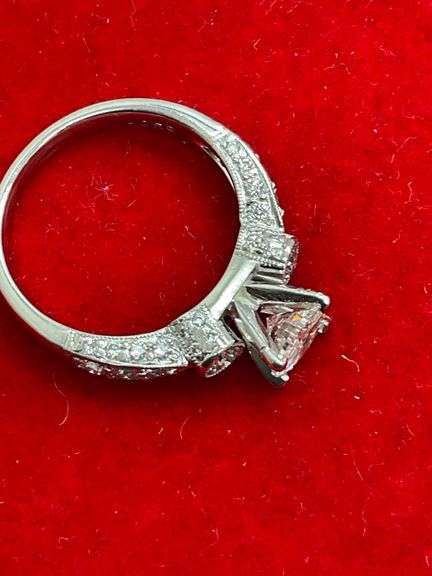 CERTIFIED PLATINUM AND DIAMOND ENGAGEMENT RING