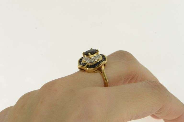 10K Yellow Gold 2.25 Ctw Natural Sapphire Ballerina Engagement Ring