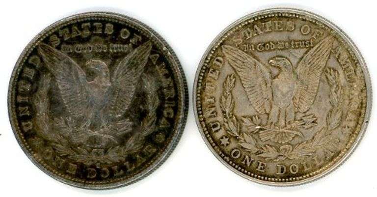 2 Different Morgan Silver Dollars: 1882-S & 1921