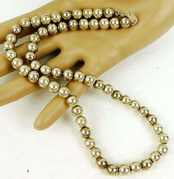 Heavy Sterling Silver Bead Necklace