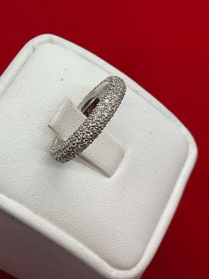 CERTIFIED 14K WHITE GOLD AND DIAMOND ETERNITY BAND