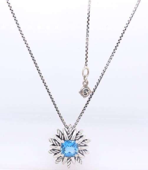 David Yurman Blue Topaz Starburst Necklace