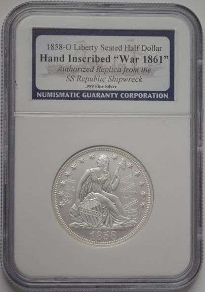 1858-O "War 1861" Liberty Seated Half Dollar REPLICA