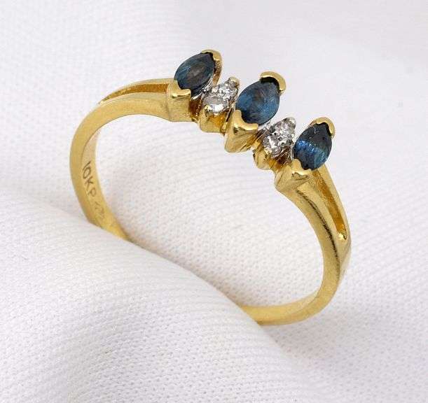 Cute Marquise Sapphire & Diamond Band