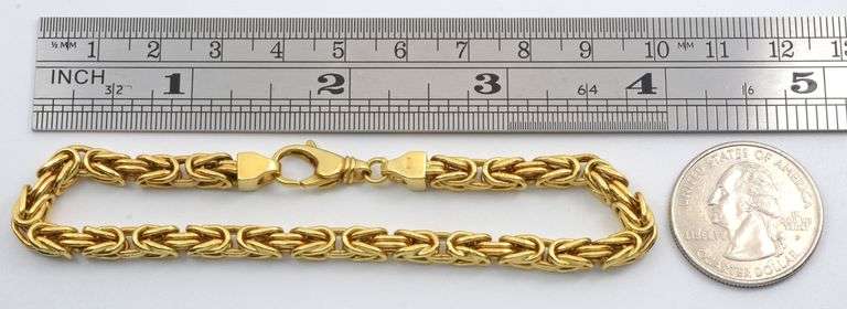 Lovely 18k YG Byantine Style Bracelet