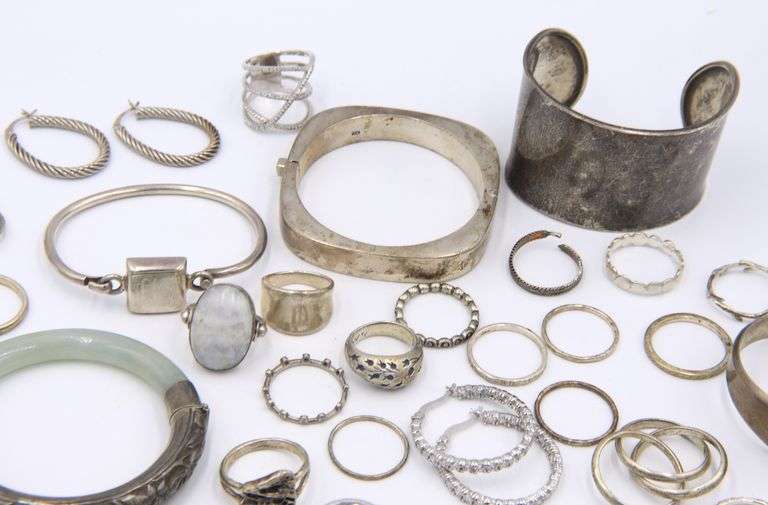 Group Lot of Vintage 925 Sterling Silver Jewelry