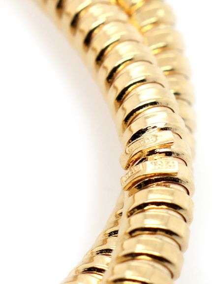 Polished Italian Double Loop Stretch Bracelet in 18K