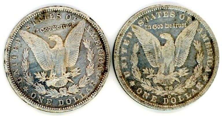 2 Different Morgan Silver Dollars: 1884 & 1887-O