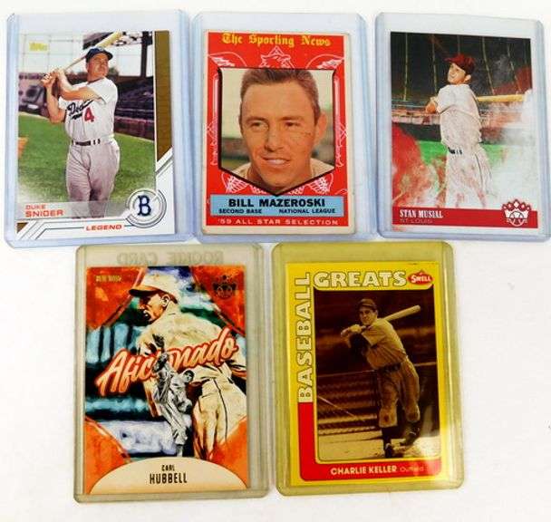 5 Baseball Greats Throwback Baseball Cards