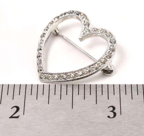 CZ Heart Pin In Sterling Silver