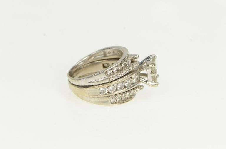 14K White Gold 2.50 Ctw Princess Diamond Engagement Bridal Ring