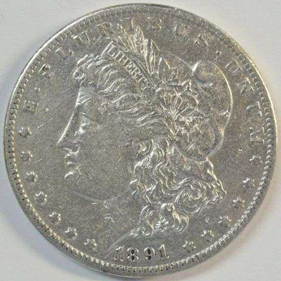 Key date 1891-CC Morgan Silver Dollar in upper end condition