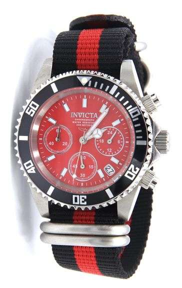 Invicta pro Der 40mm Red Nylon Band Watch