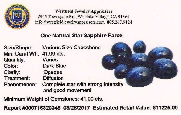 Dazzling Collection 41.00CTW Cabochon-Cut Star Sapphire Parcel