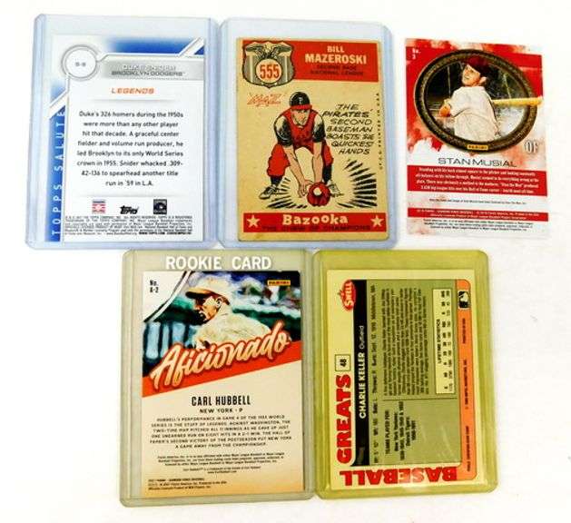 5 Baseball Greats Throwback Baseball Cards