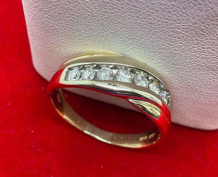 CERTIFIED BRAND NEW 14K GOLD AND DIAMOND MENS BAND