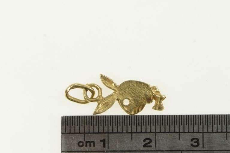 14K Yellow Gold Playboy Bunny Logo Novelty Vintage Charm/Pendant