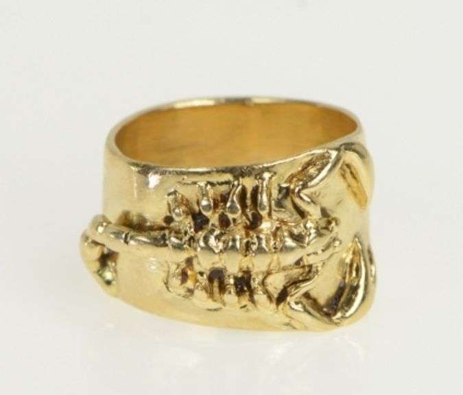 14K Yellow Gold Scorpion Scorpio Star Astrology Sign Symbol Ring