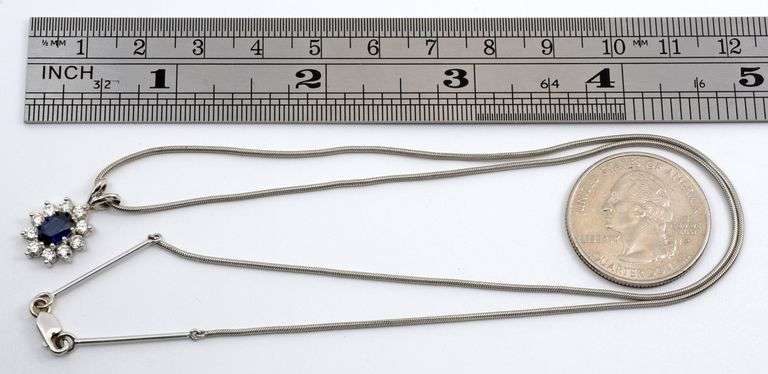 Gorgeous Sapphire & Dia. Pendant on Necklace