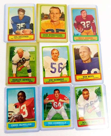 9 Topps 1963 Football Cards