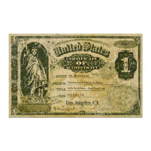 Art Is Not a Crime (Gold) by Mr Brainwash