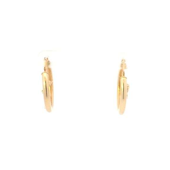 14K Yellow Gold Cherub Angel Cupid 25.1mm Statement Hoop Earrings