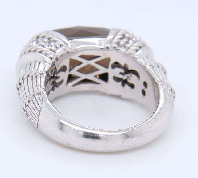 Judith Ripka Sterling Silver Smokey Topaz Ring