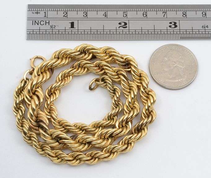 Heavy Tapered Gold Fill Rope Necklace