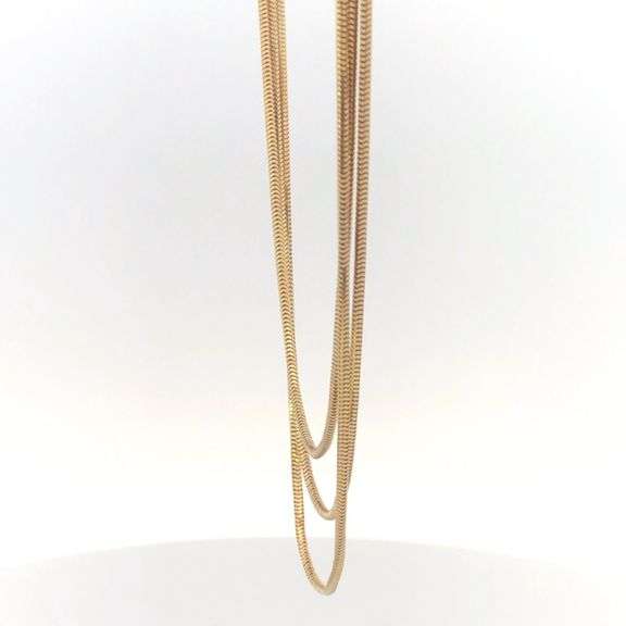 14K Yellow Gold 1.4mm Classic Link Snake Chain Vintage Necklace