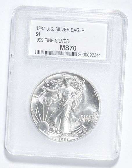 MS70 1987 American Silver Eagle - .999 Fine Silver - Graded PCC