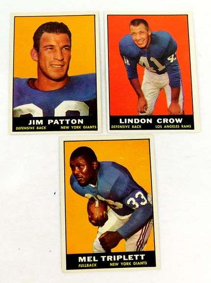 3 Topps 1961 Football Cards