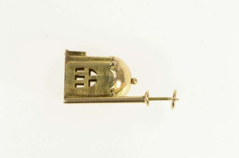 14K Yellow Gold 3D Artisanal Turkish Mosque Building Charm/Pendant