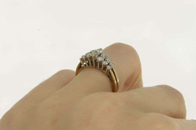 14K Yellow Gold 1.04 Ctw Graduated Diamond Vintage Band Ring