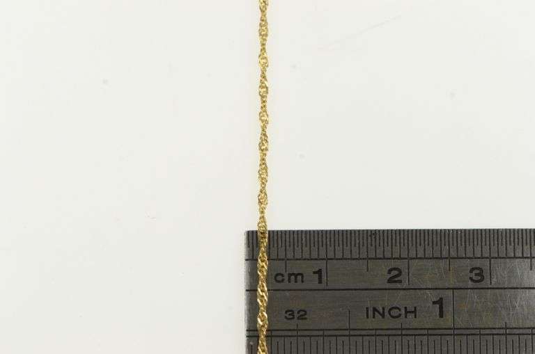 14K Yellow Gold 1.2mm Rolling Chain Link Vintage Simple Necklace