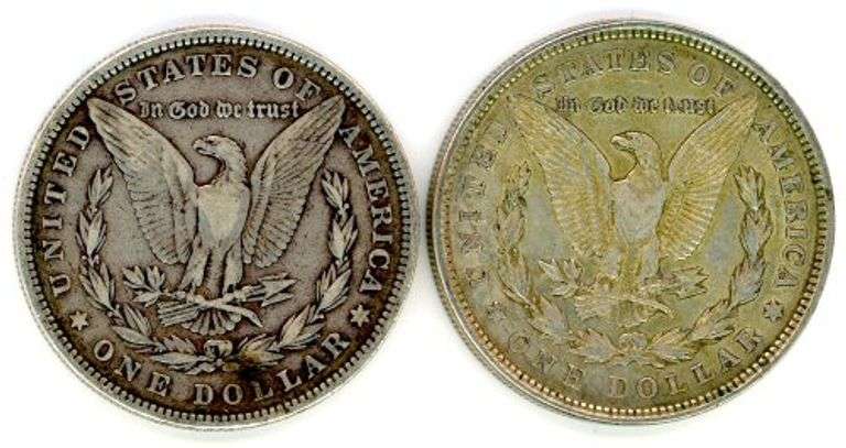 2 Different Morgan Silver Dollars: 1880 & 1921
