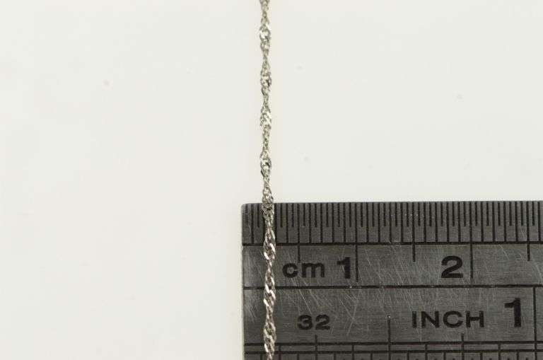 14K White Gold 1.0mm Rolling Chain Vintage Simple Link Necklace