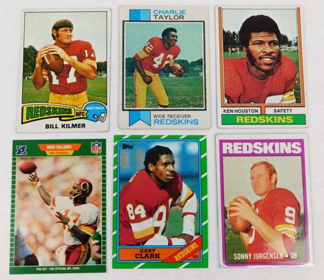 6 Washington Redskins Football Cards