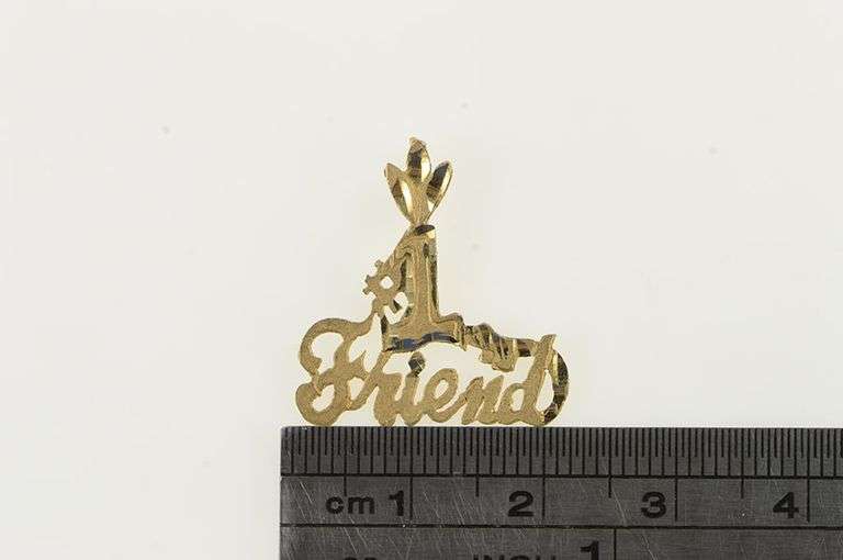 14K Yellow Gold #1 Friend Number One Best Friendship Charm/Pendant